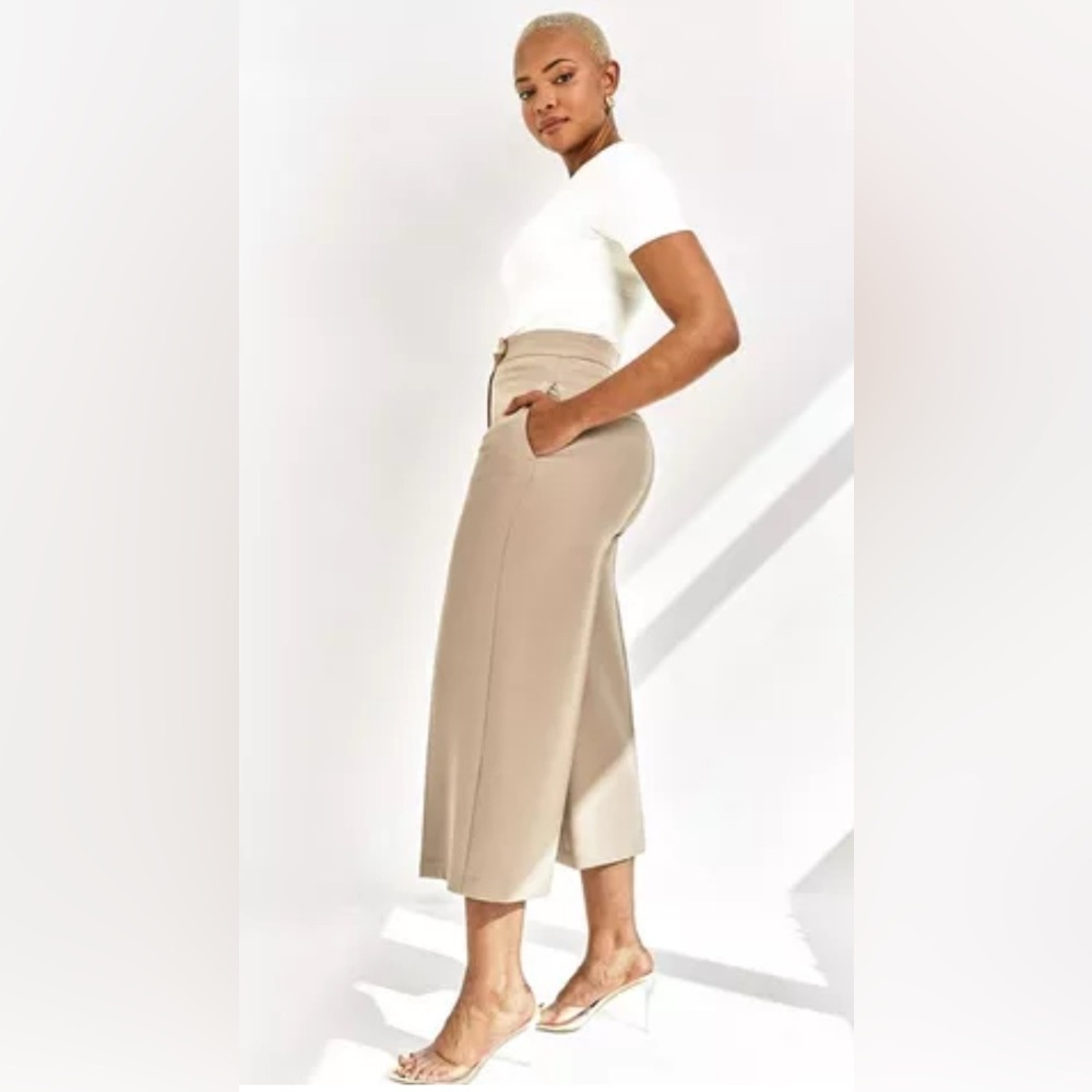 Anne Klein Cream Wide Leg Pants